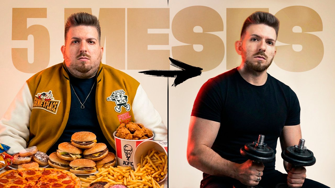 Miniatura de YouTube transformación fitness